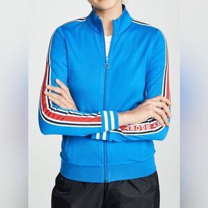 Tory Sport x Tory Burch Blue Wool Blend Track Jacket Size Medium